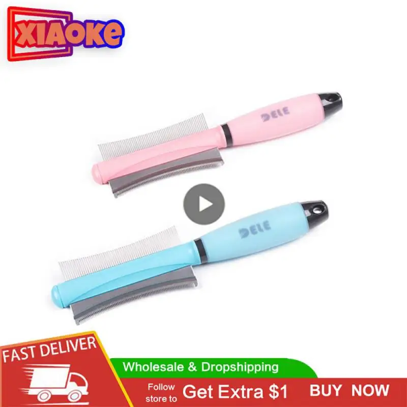 

Fur Shedding Trimming Easy Deshedding Brush Stainless Steel Double-sided Pet Hair Comb 1 Pcs Long Small Hair Hair Remover