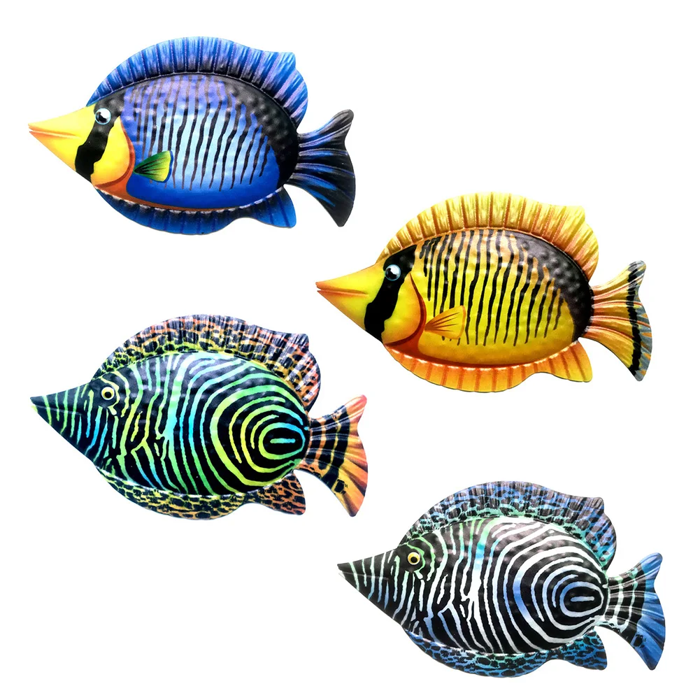 

Ornament Decoration Iron Metal Outdoor Sculpture Wall Art 30*17.5cm/11.7*6.8inch Fish For Garden Hanging Ornament