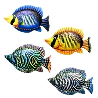 Ornament Decoration Iron Metal Outdoor Sculpture Wall Art 30*17.5cm/11.7*6.8inch Fish For Garden Hanging Ornament