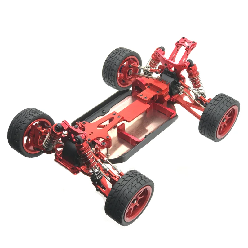 

Для Wltoys 144001 1/14 обновленные детали для радиоуправляемого автомобиля полностью металлическая рамка Корпус с комплектом колес запасные аксес...