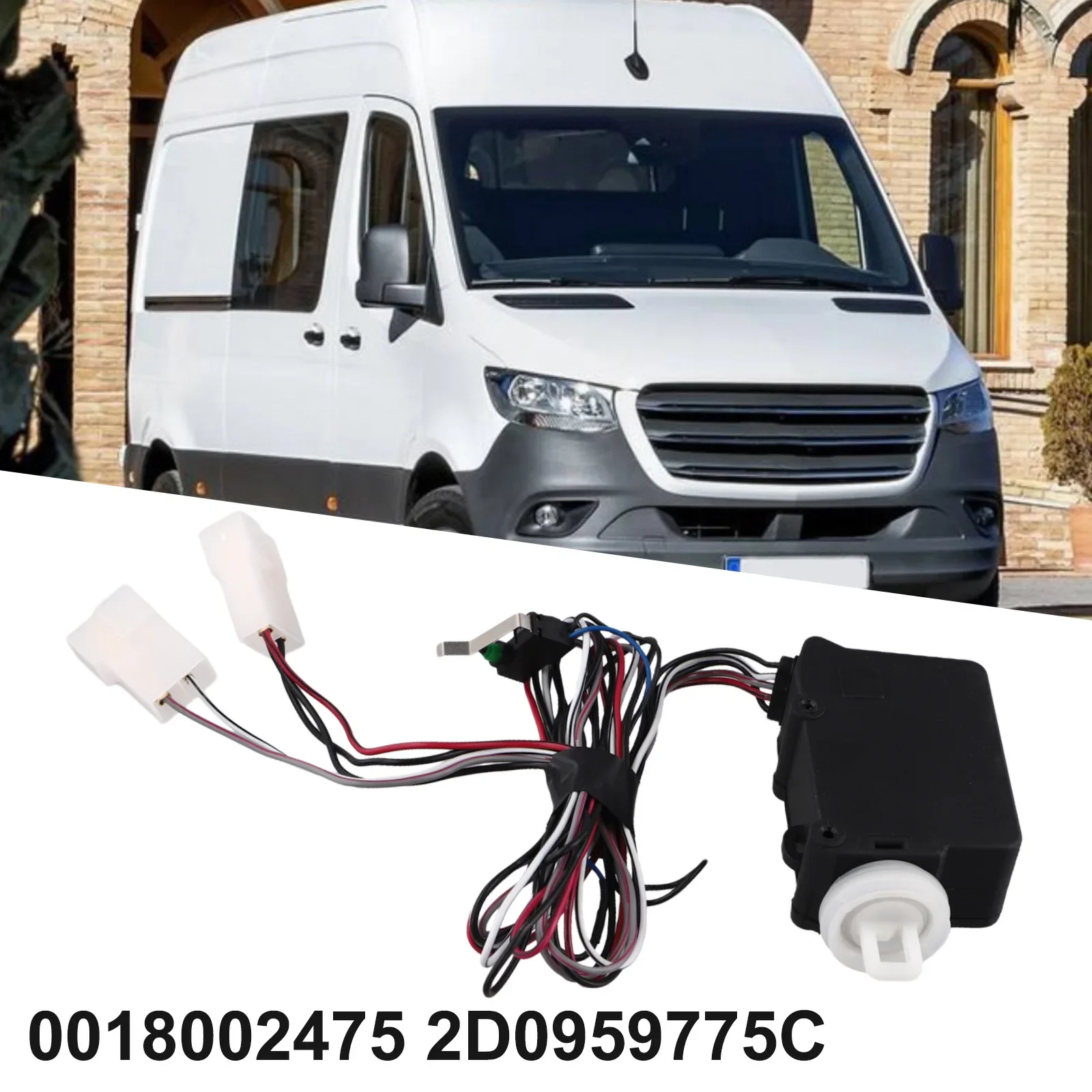Фото Привод центрального замка двери для Mercedes Sprinter 96-06, Vito W638, LT 97-06, OE 0018002475, 2D0959775C, черный ABS, замена №1