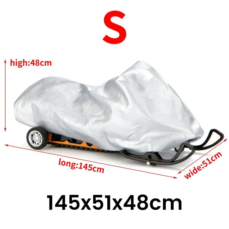 

Snowmobile Cover Waterproof Dust Trailerable Sled Cover Anti-UV Winter Motorcyle Outdoor Silver