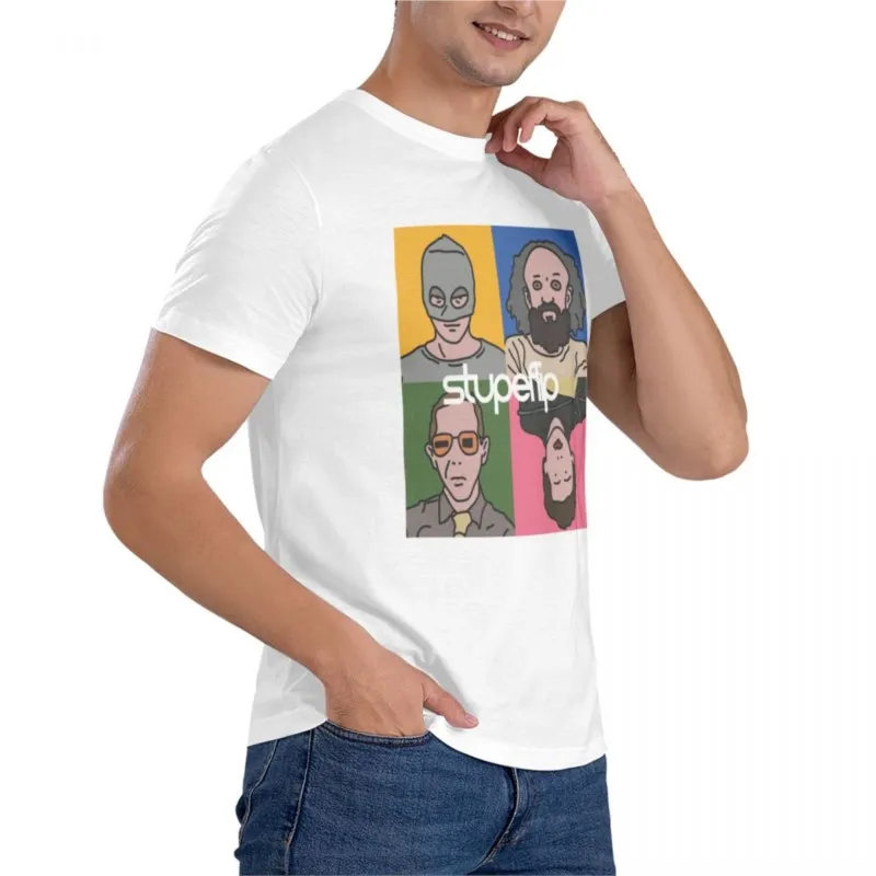 Футболка мужская с коротким рукавом Базовая рубашка-Stupeflip милый топ белая на лето