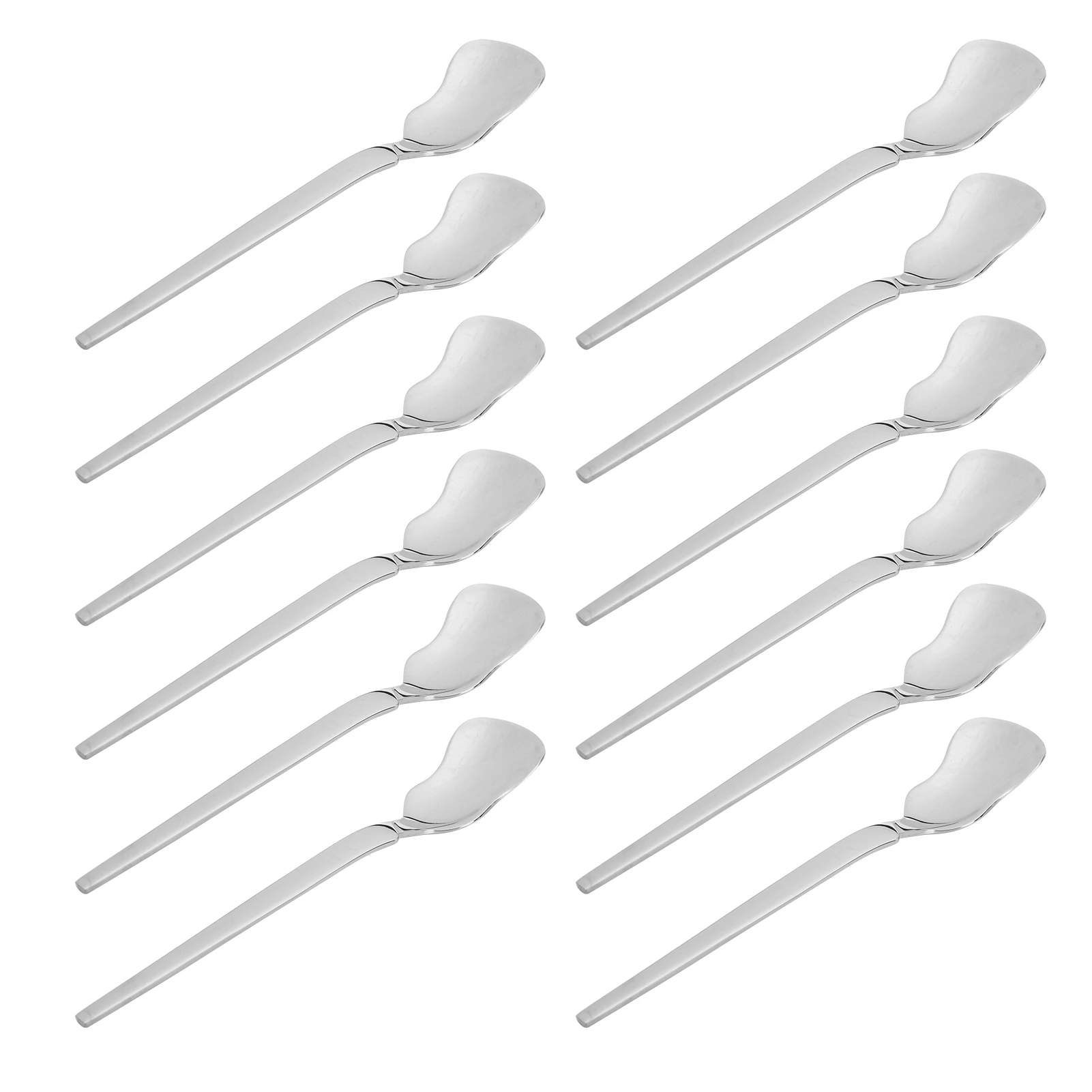 

12Pcs Korean Stainless Steel Spoon Flower Shape Tableware Set for Coffee Ice Cream Dessert