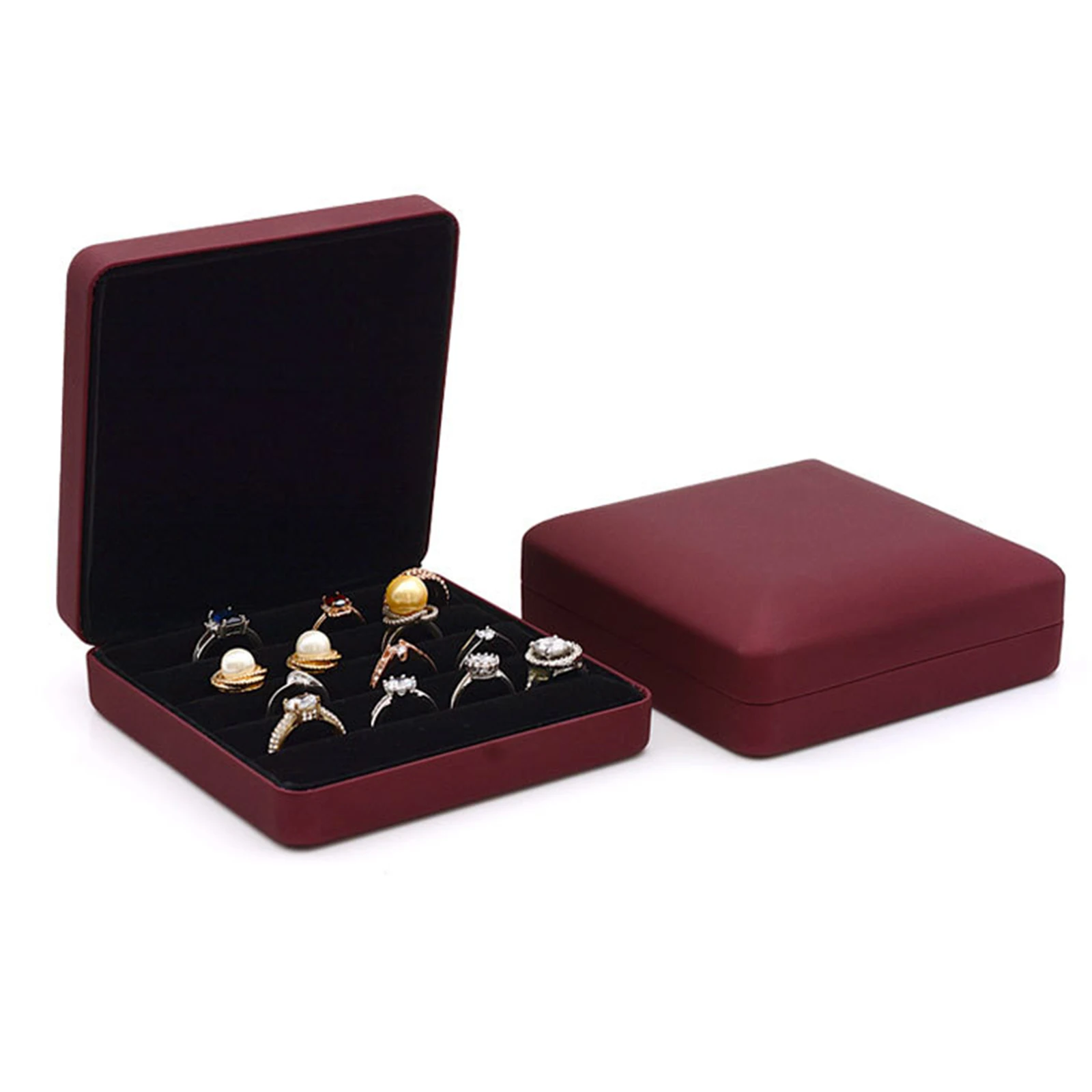 

Коробки для хранения колец для нескольких колец, компактный и стильный дорожный футляр для ювелирных изделий, органайзер для ювелирных изделий, коробка для девочек, рождественский подарок