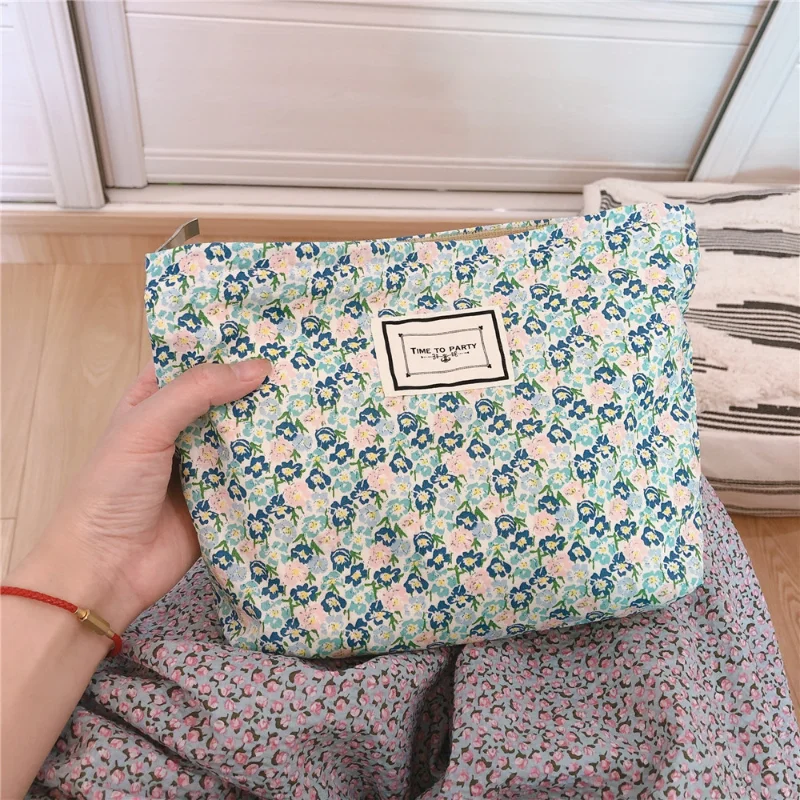 

Женская сумочка для косметики, модная вместительная Цветочная косметичка, дорожный органайзер для косметических принадлежностей