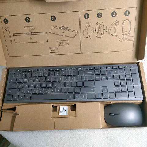 Американская раскладка Серая беспроводная комбинация клавиатуры и мыши для HP 915