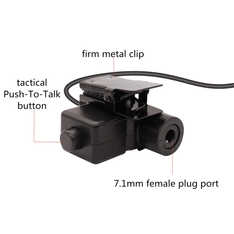 Tactical Throat Headset Earpiece with U94 PTT for Baofeng UV-5R BF-888S BF-F8HP BF-F9 UV-82 UV-82HP UV-82C Kenwood Walkie Talkie