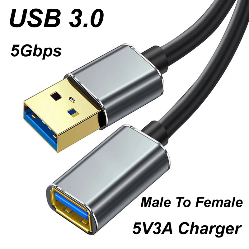 USB 3,0 удлинитель шнур для синхронизации данных 5 Гбит/с 5 в 3 а зарядное устройство M/F Удлинительный кабель для ноутбука ПК мыши клавиатуры концентратора SDD жесткого диска 1/2/3 м
