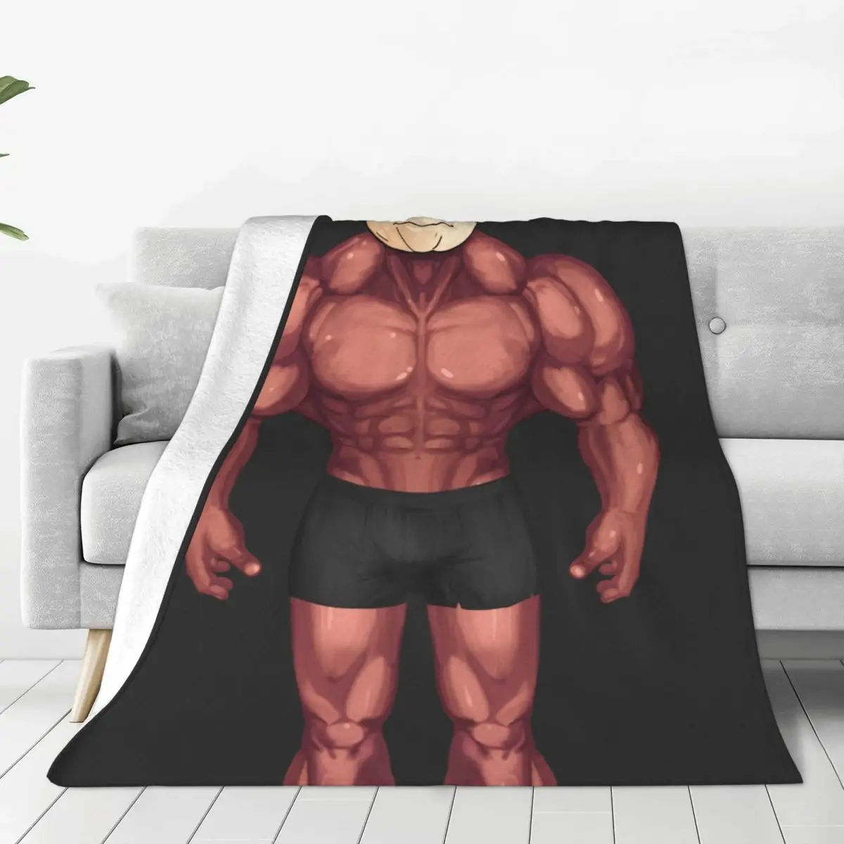 

Muscle Man Blanket Ultra Soft Cozy Blooming Flowers Decorative Flannel Blanket All Season For Home Couch Bed Chair Travel