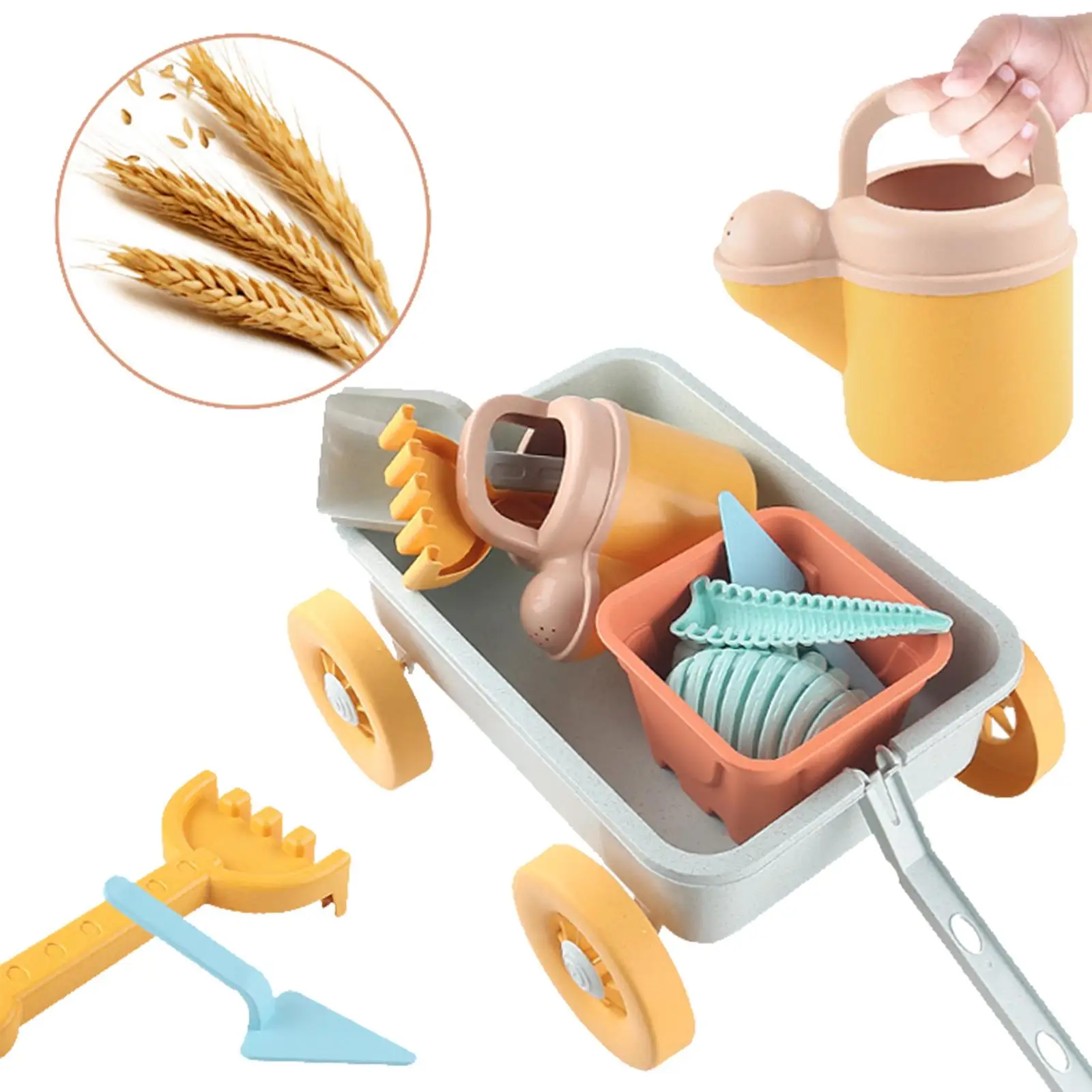

Travel Beach Buggy Set with Buggy, Shovel Pools Waters Toy for Outdoor Beach Travel