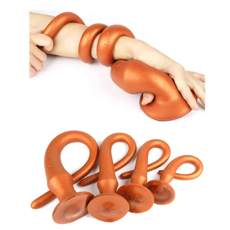 Длинная анальная пробка силиконовая женская игрушка БДСМ большая анальный