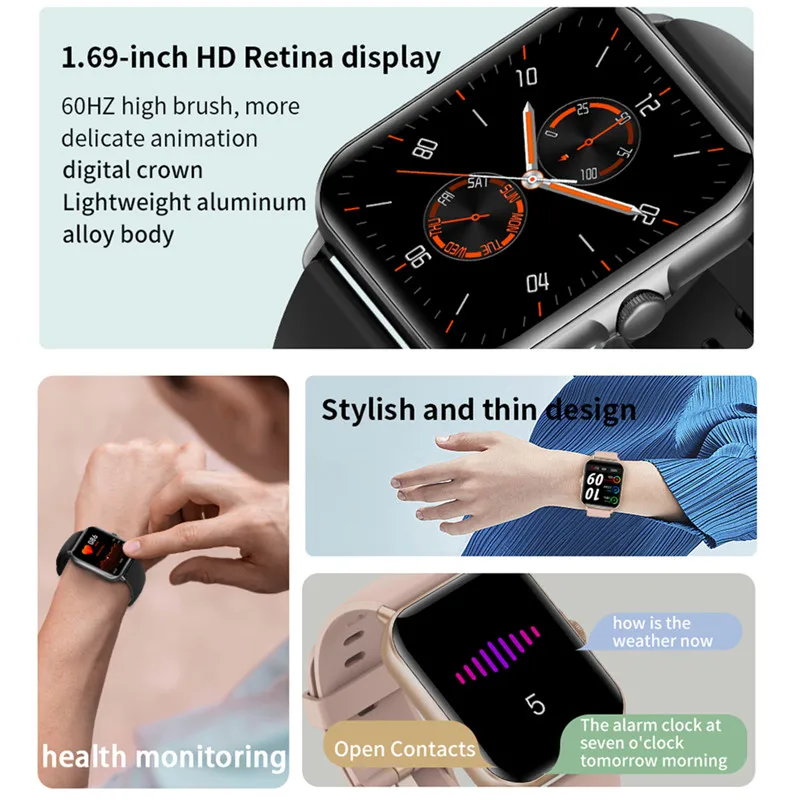 New L21 Smart Watch Bluetooth Call Smart Voice Music Play IP67 Waterproof APP Dial Download Heart Rate Blood Pressure tracker