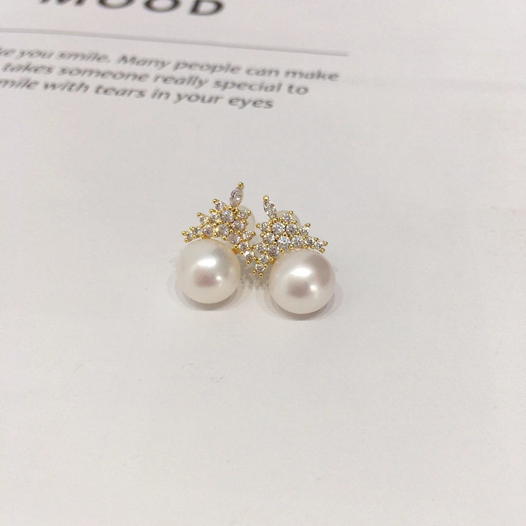 ZHBORUINI высококачественные серьги с натуральным пресноводным жемчугом для женщин