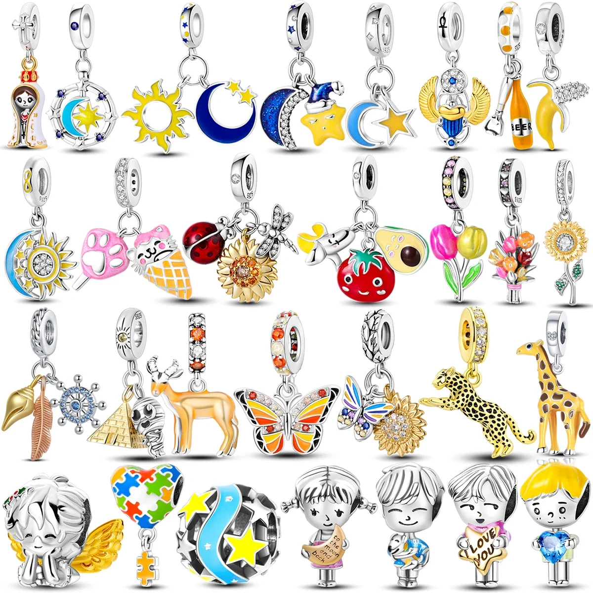 Disney Series Donald Duck 925 Sterling Silver Charm Fit Pandora Bracelet Bead Charms Silver 925 Original for Jewelry Making Gift images - 6