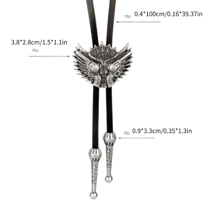 Элегантный черный галстук-боло с выгравированной подвеской. Ковбойский галстук