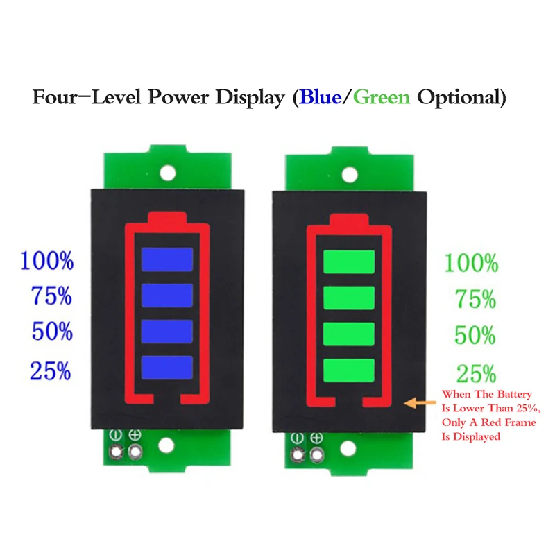 

1/2/3/4/5/6/7/8S Lithium Battery Capacity Indicator Module Blue Green Display