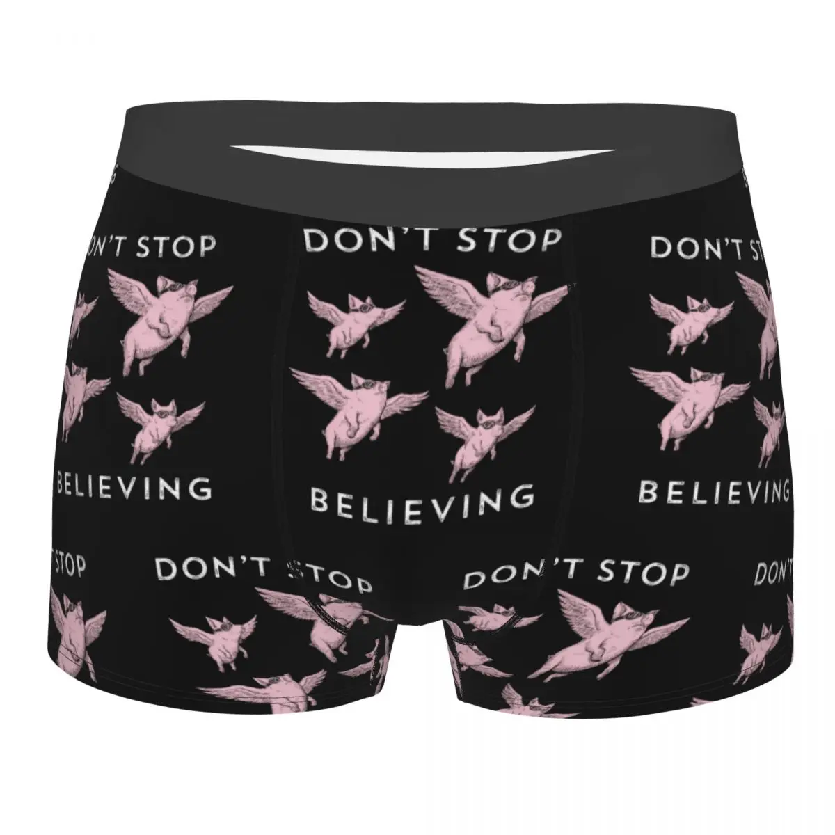 

Man Boxer Shorts Panties Don't Stop Believing.png Soft Underwear Homme Funny Underpants