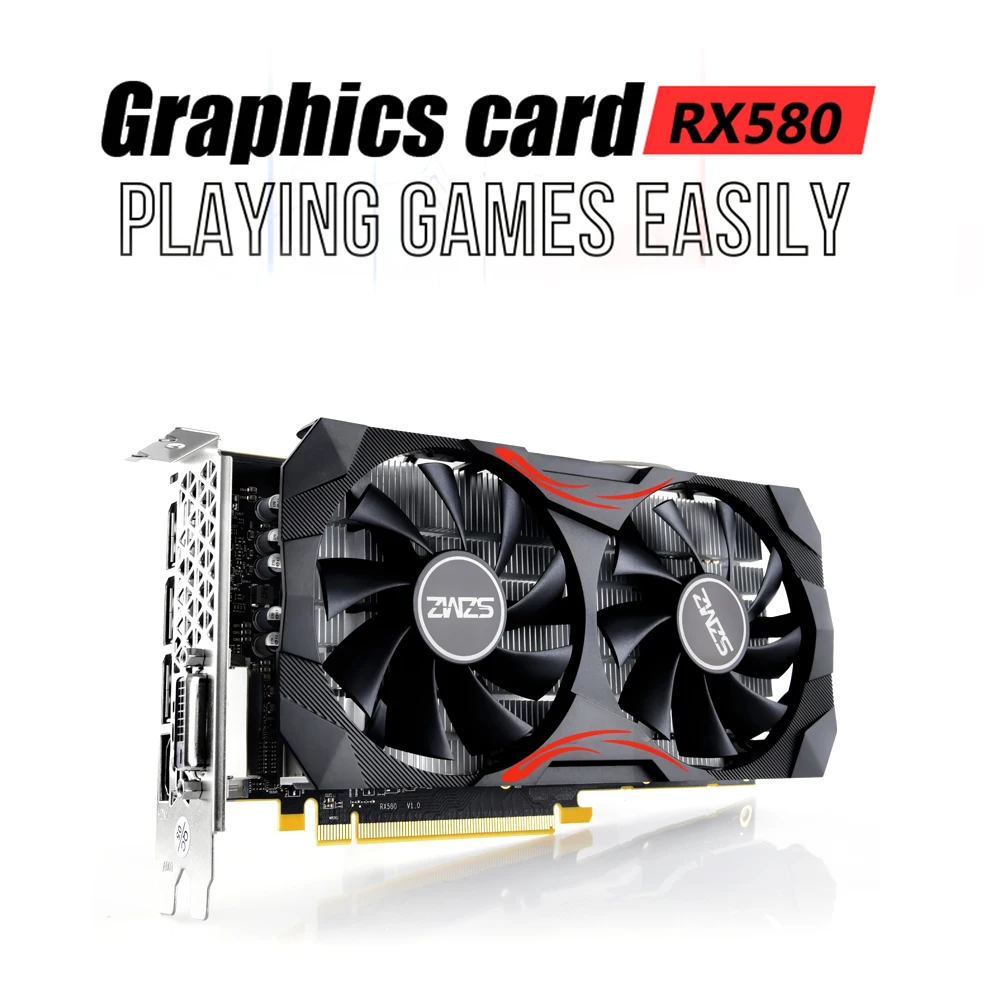 

RX580 Gaming Graphics Card For AMD Radeon Dual Fan 8GB 256Bit Computer Graphics Video Card 1257/1340MHz 8Pin GDDR5 Radiator Tube