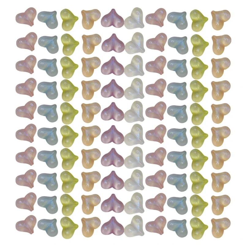 

4XBE Pack of 100 Heart Pendant Small Heart Charm Heart Beads DIY Jewelry Supplies