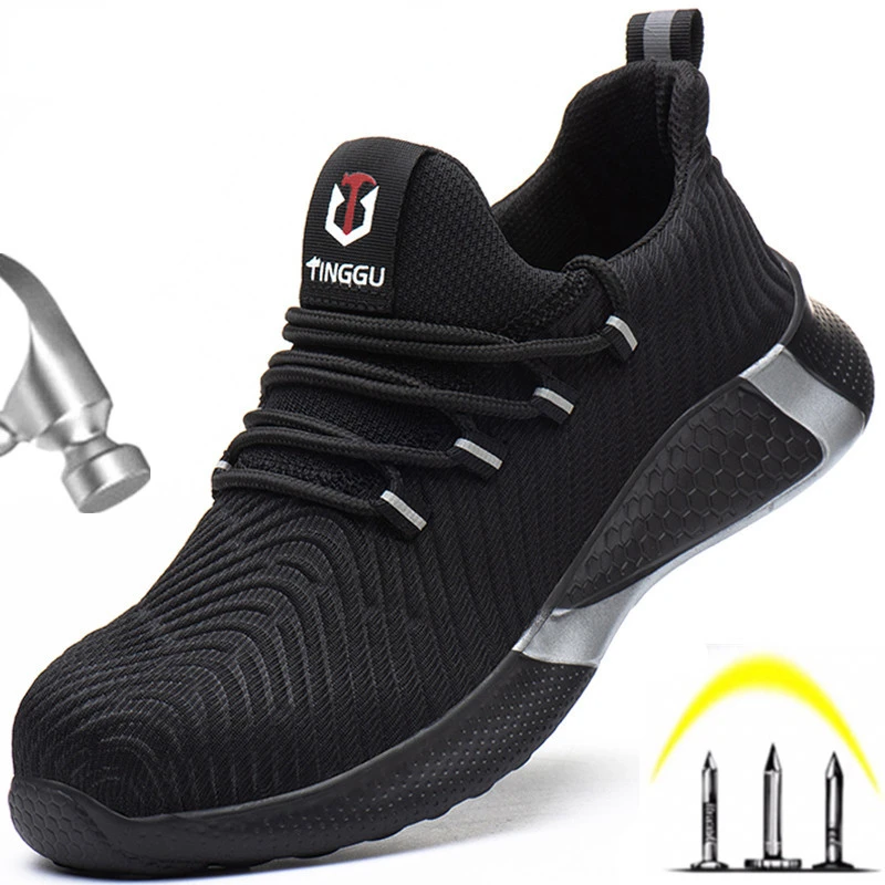 

New Work Safety Shoes Fashion Work Sneakers Indestructible Male Shoes Work Boots Protective Shoes Lightweight Men Shoes