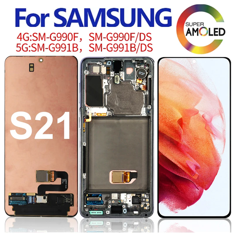 

6.2" Original For Samsung Galaxy S21 LCD G991 G991B Frame Display Touch Screen Digitizer