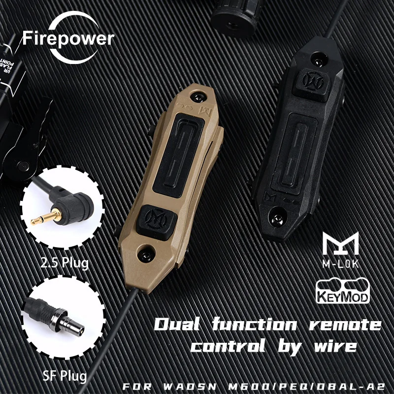 

WADSN Tactical M300 M600 Scout Light Dual Button Tape Switch Hunting Rifle PEQ DBAL Augmented Switch for Keymod M-lok Picatinny