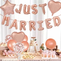 just married balloons wedding rose gold letter foil balloon bridal shower engagement decoration bachelorette hen party supplies