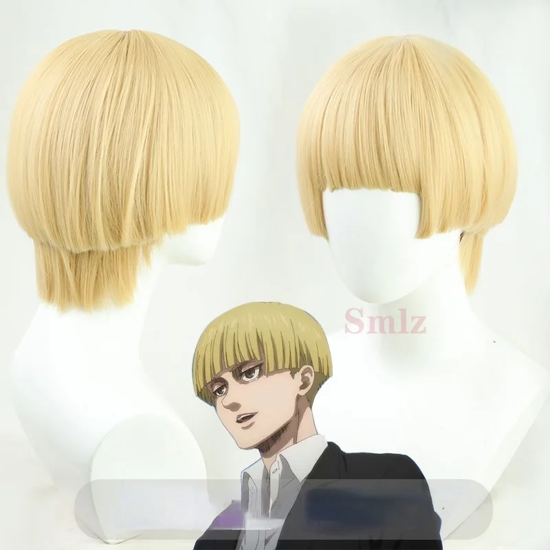 

Парик для косплея New Attack on Titan Yelena короткий желтый жаропрочный Синтетический волос
