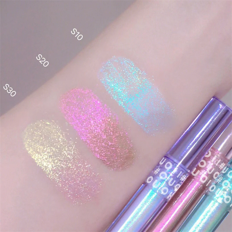 

Glitter Highlighter Liquid Eyeshadow Shimmer Sequins Glitter Pearlescent Lying Silkworm Liquid High Gloss Eye Shadow Cosmetics