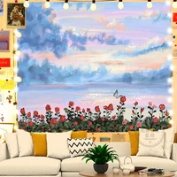 background cloth ins painted oil painting girl room bedside bedroom background wall decoration wall cloth