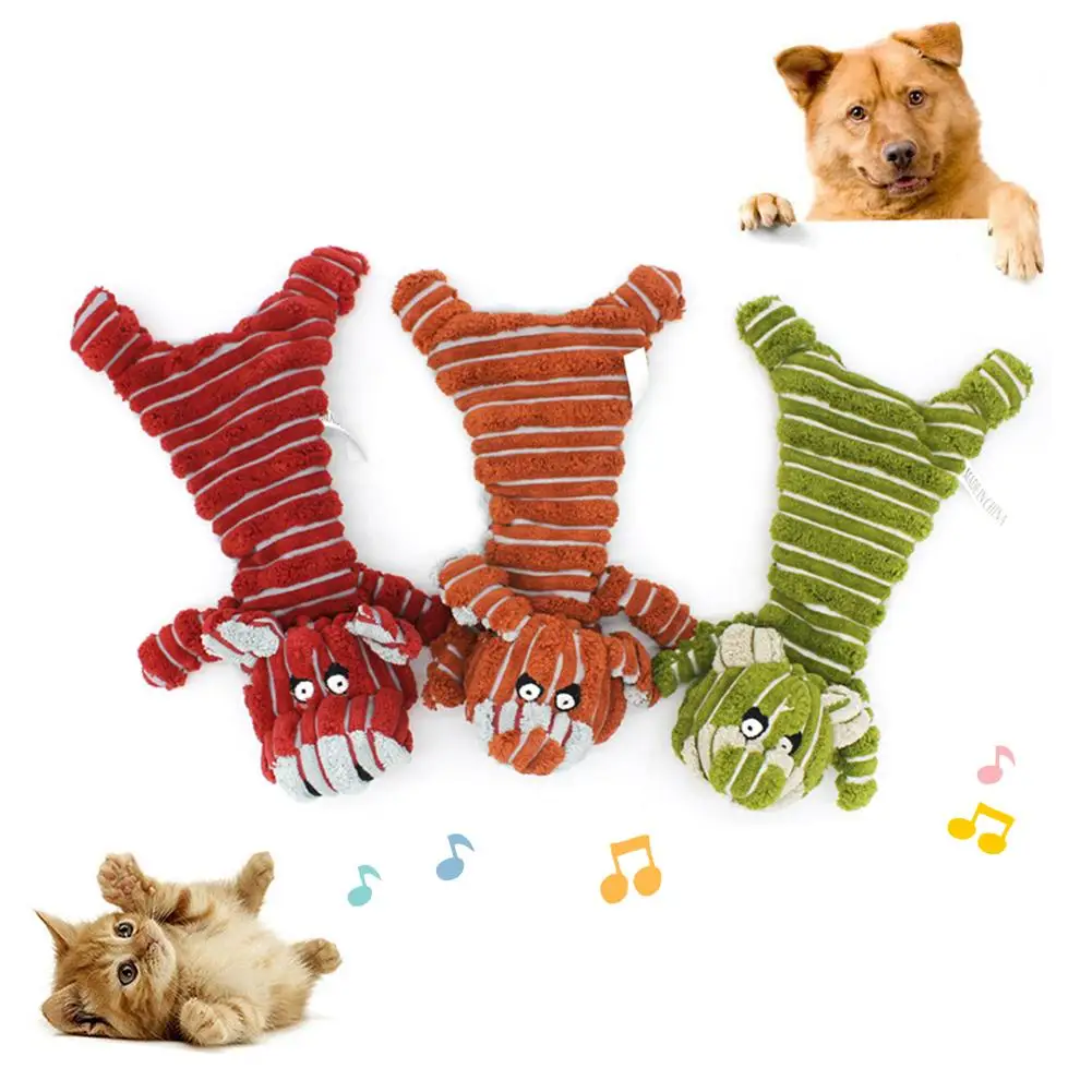 

Pet Dog Cats Puppy Cute Pig Bear Shape Plush Doll Chew Squeaky Bite Play Toy Cat Animal Chew Different Kinds Patterns Pet Toys
