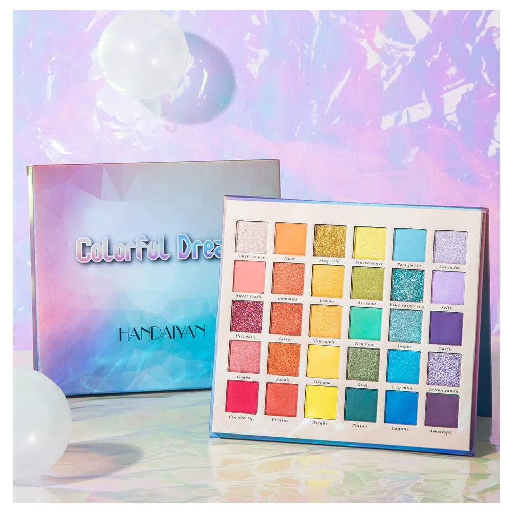 

30 Color Rainbow Eye Shadow Plate Shimmer Matte Glitter Micro Powder Brighten Easy to Wear Natural Colorful Dream Palette Makeup
