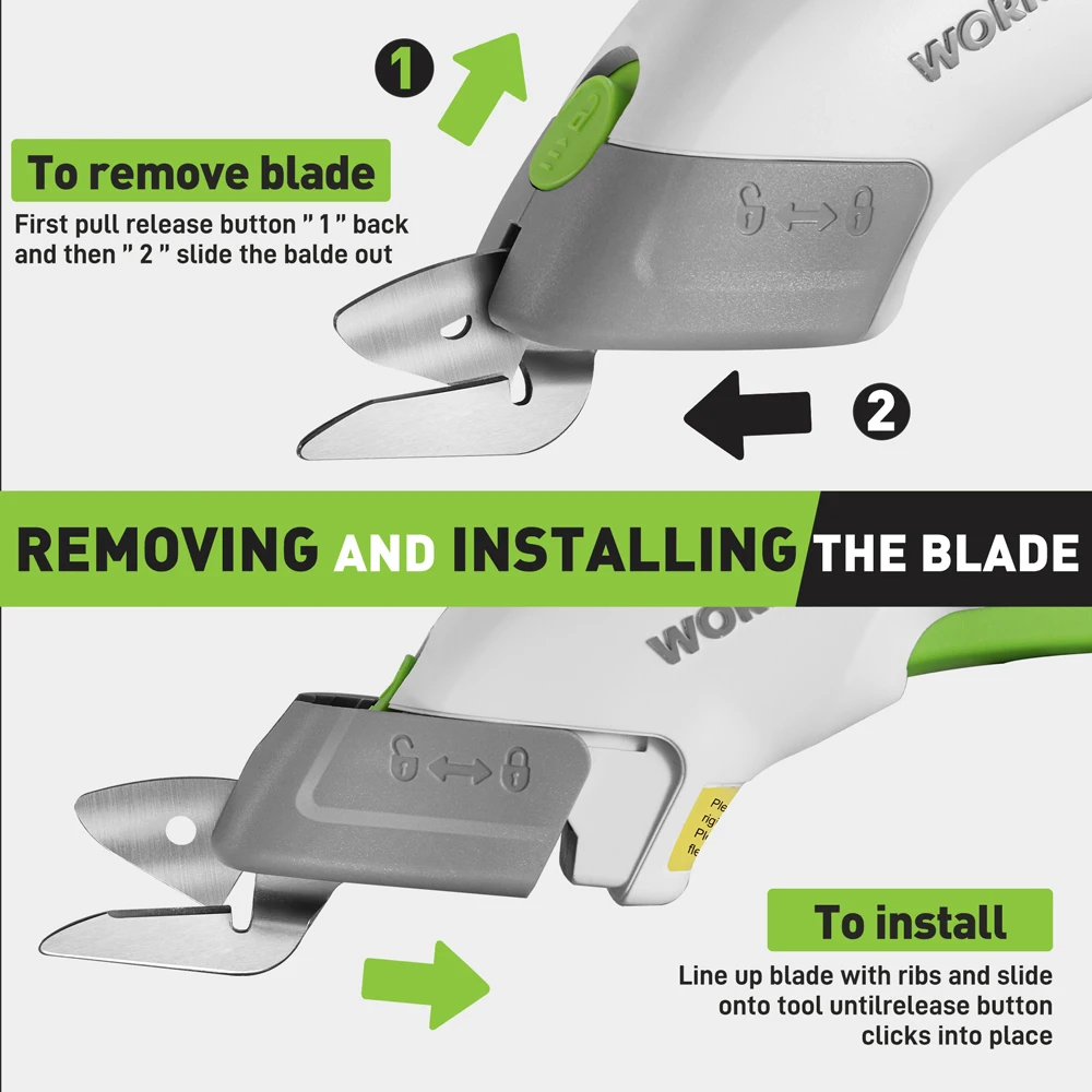 WORKPRO 3 6 В электрические ножницы для ткани пластика кожи ковра обрезки роз