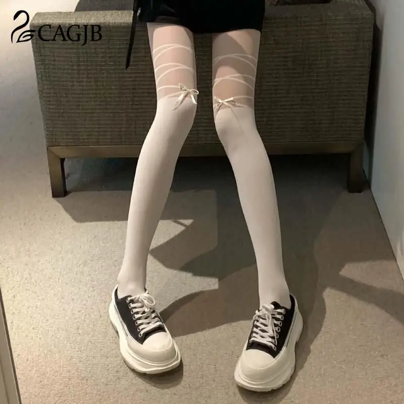 

Бандажные шелковые чулки с бантом, японские колготки для косплея JK, костюмы, аксессуары, носки в стиле "Лолита Лали" для женщин и девочек