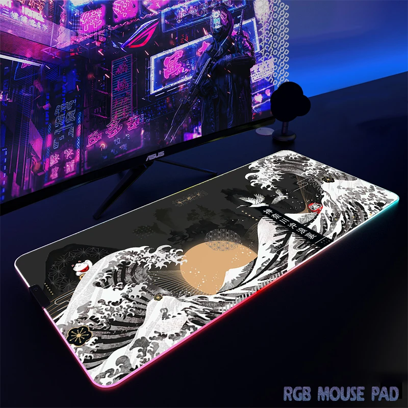 

Игровой коврик для мыши в японском стиле, RGB-подсветка