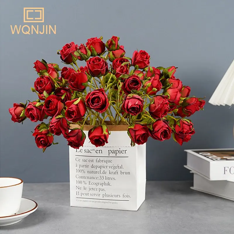 Искусственные розы WQNJIN 7 цветов Шелковый букет Рождество гостиная искусственные