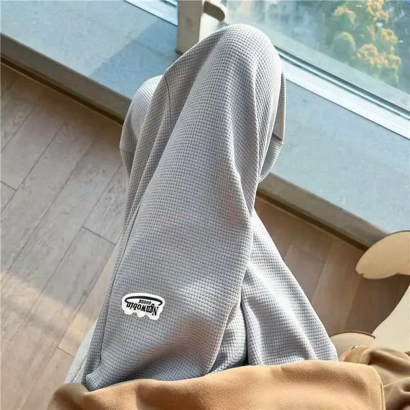 Осенние простые повседневные брюки с буквами для мужчин и женщин в одном стиле