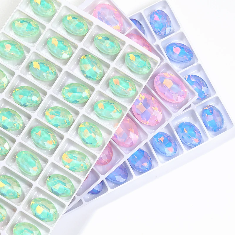 24 шт. овальный опал искусственное стекло мокко камни сделай сам драгоценные с