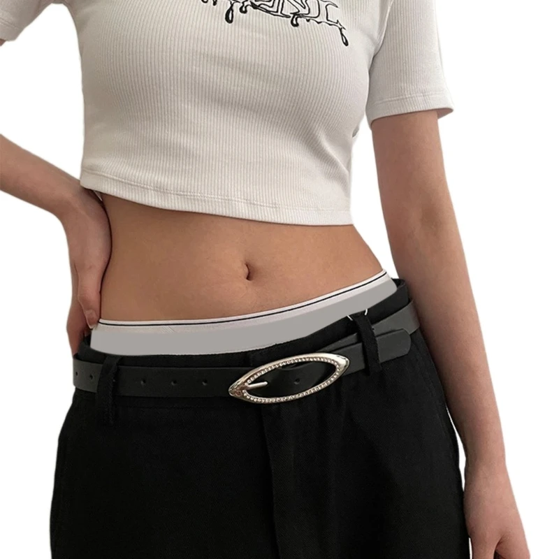 

L93F Y2K Waist Belt for Women Decorative Belt for Pants Dress Pin Buckle Waist Band