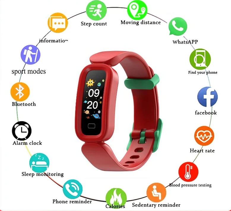 

2022 New S90 Waterproof Tracker Blood Pressure Heart Rate Monitoring Watch Children's Smart Sports