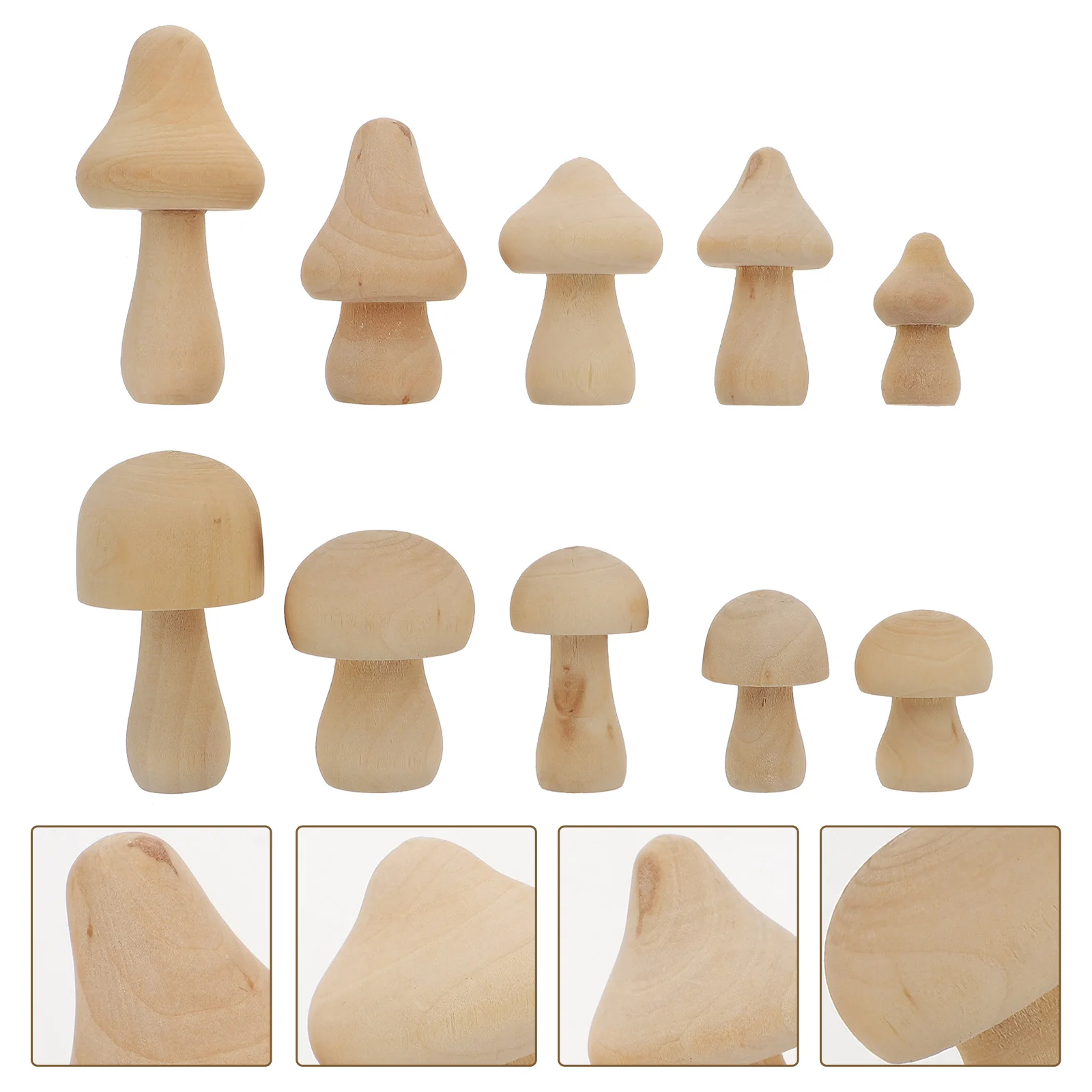

Wooden Mushroom Mushrooms Wood Unfinished Crafts Peg Minidiy Decorfigurespaint Unpainted Graffitipainting Models Natural