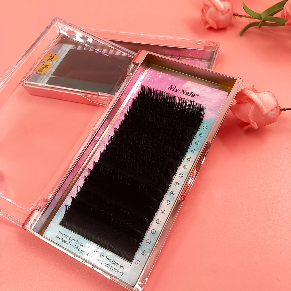 

3 Cases Soft Classic Faux Mink Lashes Extenison Handmade Individual Natural False Eyelashes Extensions Matte Black Fluffy Lashes
