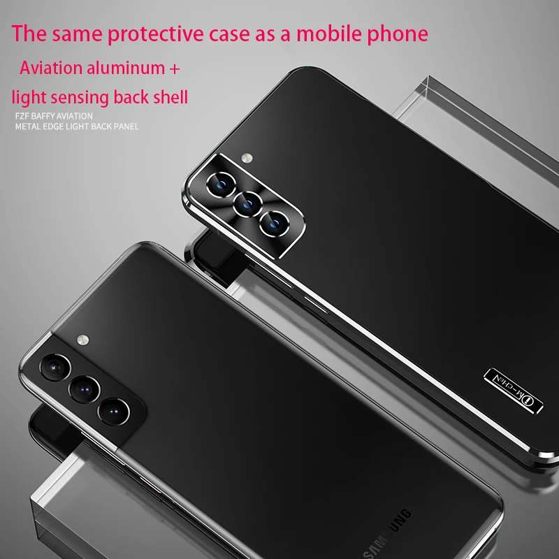 Metal aluminium alloy Case For Samsung Galaxy S22 S21 ultra Phone Case Built in Lens protection titanium alloy Shockproof cover
