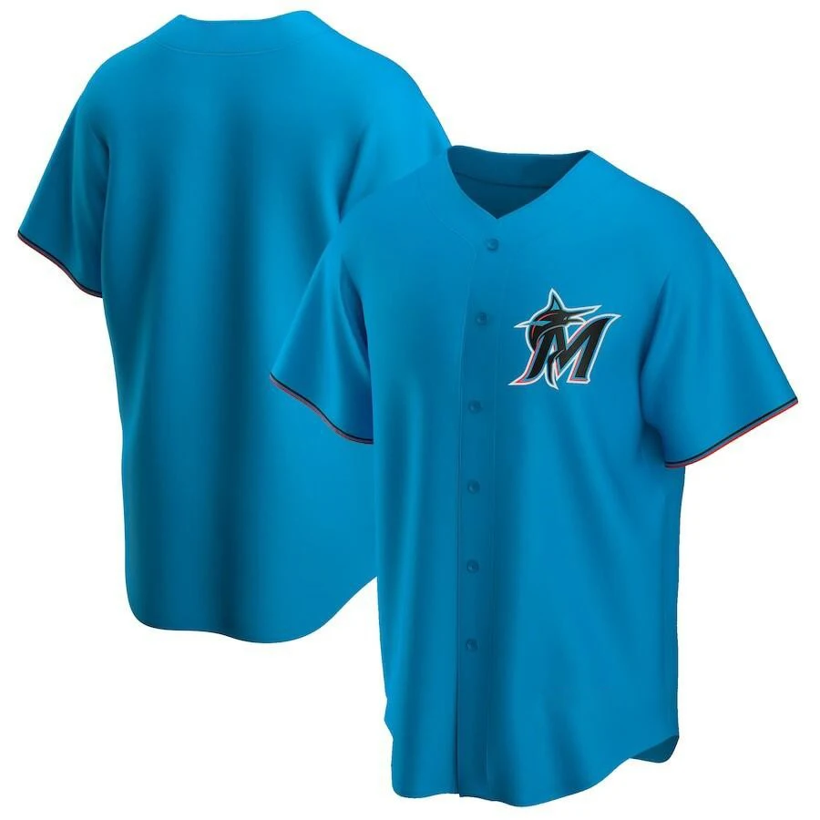 

Men's Miami Marlins Replica Team Baseball Jersey Men's Clothing T shirt Cardigan Famliy Matching Outfits 2022 New