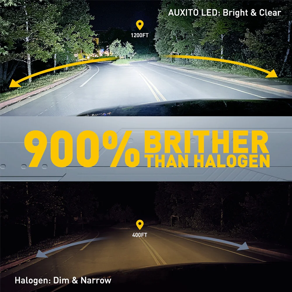 Фото AUXITO 2 шт. 25000 лм H13 9008 LED Turbo лампы для фар H4 9007 HB5 LED, ближний и дальний свет, 6500K белый, 80 Вт, Canbus, автомобильное освещение 12В №2