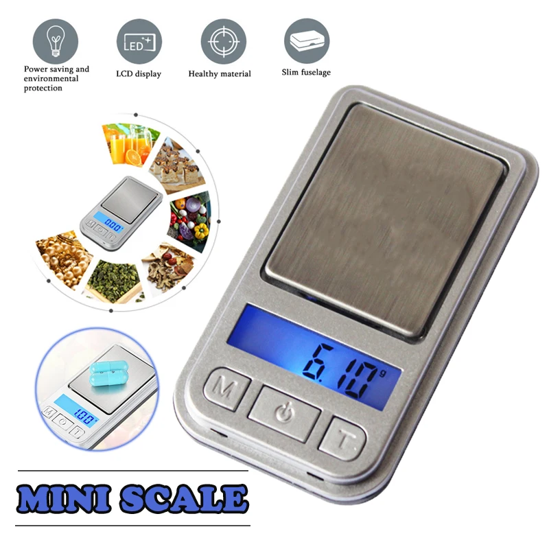 

1pc Jewelry Scale Portable Digital Mini Pocket Scales Practical LCD Display Electronic Measurement Tool For Kitchen