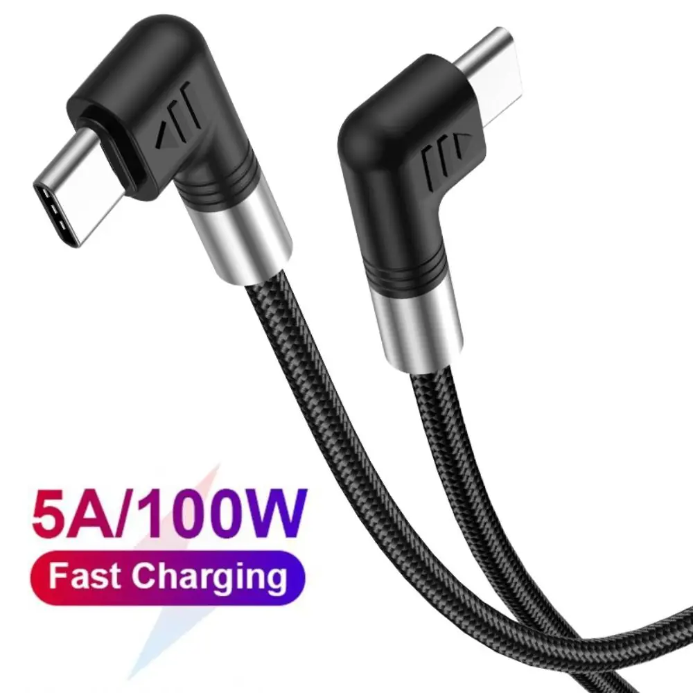 

Laptop 20V 5A Double Elbow QC4.0 USB-C Data Cord Fast Charging PD 100W Type C Cable