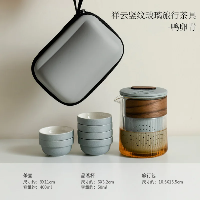 

Керамический чайный набор Кунг-фу черный 1 чайник 6 чашек