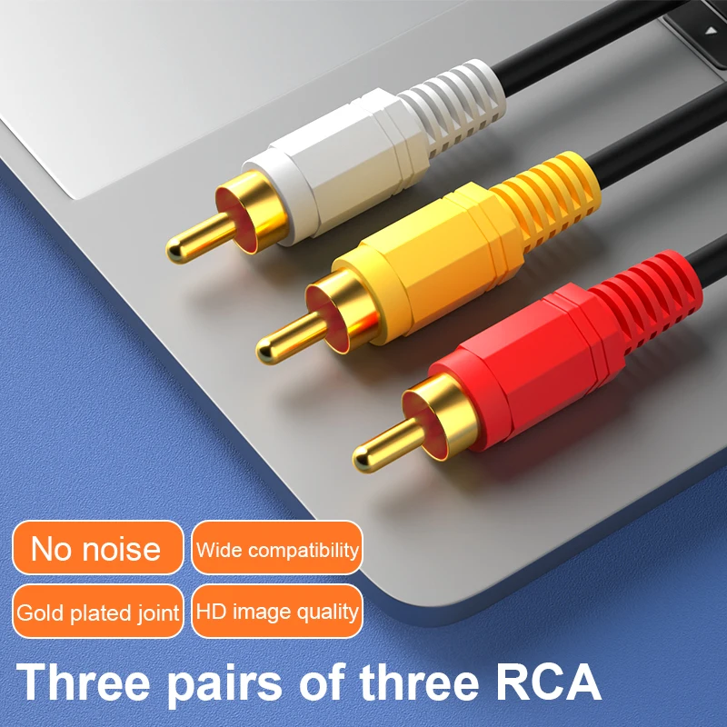 

Tengfei Three Three Lotus AV Cable Dvd Set Top Box TV Red Yellow White Three Color Plug 3 to 3rca Video Audio AUX Line For Cable